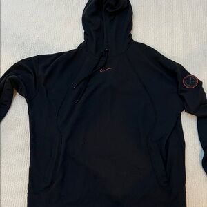 Nike Men's waffle Black Hoodie with orange Accents